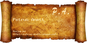 Petrus Anett névjegykártya